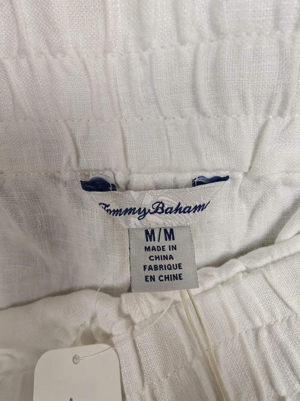 Tommy Bahama Pants Mens Medium White Linen Chino Relaxed Drawstring Two Palms